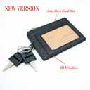 Boshiho Saffiano Leather Credit Card Holder Coin Change Purse with Key Ring Keychain