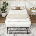 14 Inch Foldable Twin Size Bed Frame, Heavy Duty Metal Platform Bed with Underbed Storage, Noise Free, Tool-Free Easy Assembly, No Box Spring Required