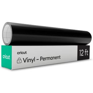 Cricut Premium Permanent Vinyl, 12ft - Black (3-Pack of 4ft Rolls), Compatible with Cricut Explore/Maker Machines