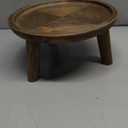 Red Co. 8.75 Dia Round Decorative Wooden Pedestal Plant Stand with Legs, Natural Brown