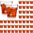 Tioncy 50 Pcs Acrylic Drinking Glasses 4.5 oz Small Whiskey Glass Clear Shot Glasses Bulk Unbreakable Stackable Mixed Drinkware Mini Beer Mug for Oktoberfest Drinking Bars 
