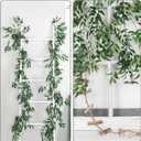 RECUTMS Artificial Willow Leaves Vine Twigs 2Pcs 5.7Ft Fake Hanging Ivy Plants Silk Green Leaf Rattan Garland Greenery Decor for Indoor Outdoor Home Wedding Arch Jungle Beach Birthday Party Garden