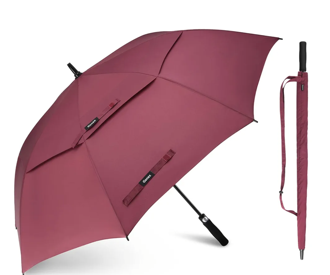 Gonex 54/62/68/72/80 Inch Extra Large Golf Umbrella, Automatic Open Travel Rain Umbrella with Windproof Water Resistant Double Canopy, Oversize Vented Umbrellas for 2-3 Men and UV Protection, Multiple Colors