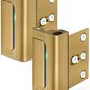 Home Security Door Reinforcement Lock: Metal Door Locks for Front Door Locks for Kids Safety Child Proof Door Latch for Top Deadbolt Lock Home Defender Flip Door Guardian Lock Withstand 800 lbs Inside (Gold)