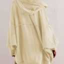 Women Oversized Hoodie Cardigan Jacket Casual Open Front Raglan Sleeve Sweatshirt 2026 Outfits with Pockets (Beige, XL)