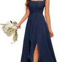 MRHUSH Junior Bridesmaid Dresses Chiffon Flower Girl Dress Side Silt Prom Dresses for Teen Girls Formal Dress A Line (12)