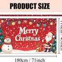 Christmas Banner 70.87x43.31 Inch Red Santa Snowman and Christmas Tree Design Polyester Wall Hanging Holiday Indoor Outdoor Decoration for Door Porch Party Home Display (Colorful 0762)