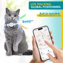 Cat Tracker, MINI GPS Tracker for Cats Compatible with Apple Find My App(Only iOS), No Monthly Fee Pet Tracker, Real-Time Tracking, Smart Alerts, Up to 1-Year Battery, White