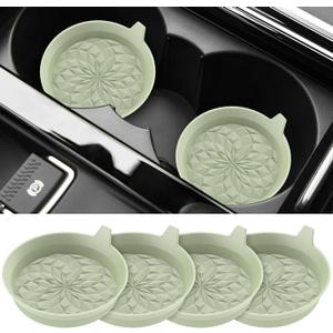 ME.FAN Car Cup Coasters [4 Pack] Silicone Cars Coasters - Universal Non-Slip Recessed Interior Accessories - Cup Holder Inserts Desert Sage