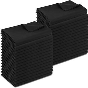 30 Pack Twin Flat Sheets Bulk Soft Microfiber Massage Spa Bed Sheet Dust Poof Cover for Hospital Hotel Airbab Dorm Home Windows Curtain(Black,Twin)