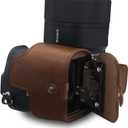 Megagear MG1808 Ever Ready Leather Camera Half Case Compatible with Sony Alpha A6600 - Dark Brown