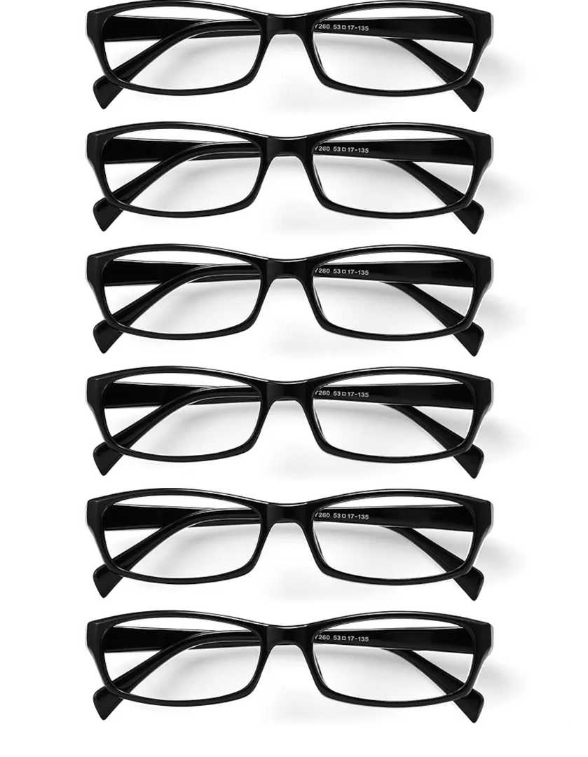 Gaoye Reading Glasses for Women, 6 pack Fashion Readers for Women Men Spring Hinge Eye Glasses, Blue Light Reading Glasses