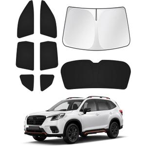 Canvcle Sunshades for 2019-2024 Subaru Forester Accessories Windshield Sun Shade Side Rear Window Shade Cover Sun Visor Shield Privacy Protection Keep Vehicle Cool Black 8PCS
