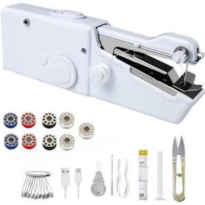 Handheld Sewing Machine, Mini Hand Sewing Machine Portable for Beginners with Charging, Easy To Use, Suitable for Sewing Clothes, Family Travel, DIY