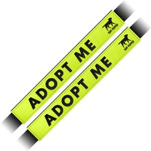 Tuff Pupper Waterproof Leash Sleeve | Fits Any Standard Size 1 Inch Wide Leash | Dual Sided Message | Durable Neoprene & Silicone | Odor & Stink Proof | Easy Secure On & Off (2 Pack, Adopt Me)
