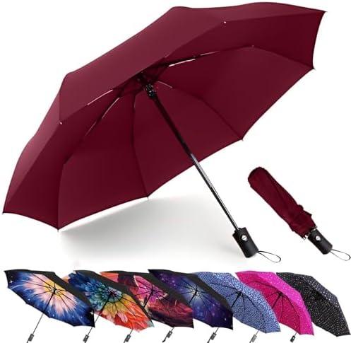 5 MRTLLOA 42/49 Inch Compact Windproof Travel Umbrella for Rain, Lightweight, Portable, Automatic, Strong, Waterproof Folding Umbrellas for Women, Men and Teenagers