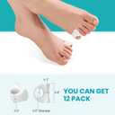 Toe Separators for Women Gel Toe Separators for Overlapping Toes, Bunions, Big Toe Alignment, Corrector and Spacer, Preventing Rubbing Relieve Pressure (Pinky, 12 Pack, White)