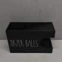 Dryer Ball Holder for Laundry Room, Dryer Balls Container Wall Mount, Wood Dryer Balls Storage Organizer, Wool Dryer Ball Dispenser Basket (Black)