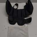 Upgraded Travel Pillow, U-Shaped Airplane Head Strap for All Heights, 360 Support, 3D Sleep Mask, 100% Light Blocking, Long Flights Essentials Headrest, Stop Bobblehead, Black