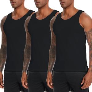 Nutria Mens Cotton Tank Tops 3 Pack Sleeveless Jersey Casual Classic T Shirts Crew Neck Summer Tees Multicolor U02 L