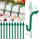 10 Pcs Christmas Garland Hooks, Reusable Silicone Garland Hanger for Mantle, Stocking Holder Adhesive Straps Ties for Wreath Door Frame