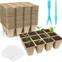 20 Pack Peat Pots, 240 Cells Biodegradable Seedling Starter Trays, Peat Pots for seedlings, Seed Starter Kit for Planting Seeds with 20 Plant Labels for Indoor Outdoor Garden