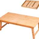 Bamboo Coffee Table Foldable,Low Floor Dining Table Collapsible Oriental Folding Table for Living Room Small Spaces Picnic Table Ground Portable Table,Floor Desk for Adults,33.5Lx17.7Wx15.7H