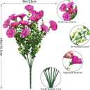 TOCHGREEN Artificial Fake Flowers Plants for Outdoor Spring Summer Decoration,12 Bundles UV Resistant Faux Silk Morning Glory Eucalyptus Flowers for Home Planter Porch Patio Decor (Fuchsia, 12PCS)