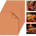 WIBIMEN Grill Mats for Outdoor Grill, Copper 7pcs Grill Mat, 100% Non-Stick PFOA Free 15.75 x 13", Heavy Duty, Reusable and Easy to Clean - Gas Charcoal & Electric BBQ