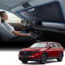 Nmoiss [Vinyl Coating Heat Shield] Windshield Sun Shade Umbrella Custom for Honda CRV 2023-2026, Block 99% UV Rays & Protect Interior Dashboard & Seats, CR-V Accessories