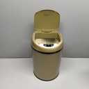 Smart Trash Can with Lid Stainless Steel Garbage Can Smart Trash Bin with Automatic Packaging Function, 3.5 Gallon Sensor Waste Bin for Kitchen Bathroom Office,Champagne Gold