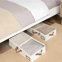 StorageWorks Under Bed Storage Containers with Handles and Label Holder, 2 Pack Ultra-thick Fabric Underbed Bins, Closet Organizer for Clothes, Blankets, Sweater