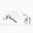 Classic Safety Glasses ANSI Z87.1 Anti-Fog, UV, Impact & Scratch Resistant Clear Wraparound for Work, Pickleball, Racquetball No-Slip Nose Grip White