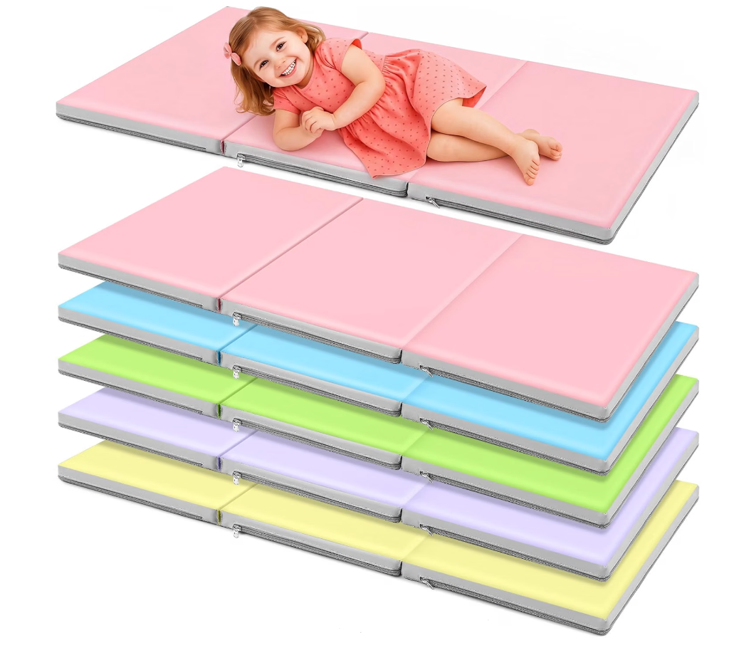 Wesiti 5 Pcs Kids Nap Mats for Preschool Daycare Bulk, Macaron Color