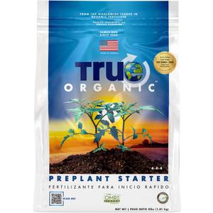 True Organic Preplant Starter  Organic Fertilizer for Seedlings and Young Plants  Promotes Vigorous Growth  4lb Bag Covers 70 Sq. Ft.