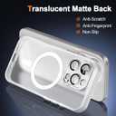Hython for iPhone 16 Pro Case Magnetic Translucent Matte Phone Cases with Camera Cover Lens Protector [Compatible with MagSafe] Slim Shockproof Bumper Protective Cover for Women Men, Frosted White