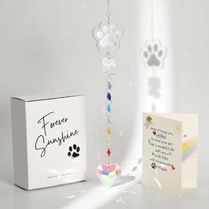 Geelin Pet Memorial Suncatcher Cat Memorial Gifts Loss of Pet Sympathy Gift Heart Crystal Prisms Rainbow Suncatcher Bereavement Passing Away Gift with Commemorative Card and Box Geelin Pet Memorial Suncatcher Cat Memorial Gifts Loss of Pet Sympathy Gift Heart Crystal Prisms Rainbow Suncatcher Bereavement Passing Away Gift with Commemorative Card and Box