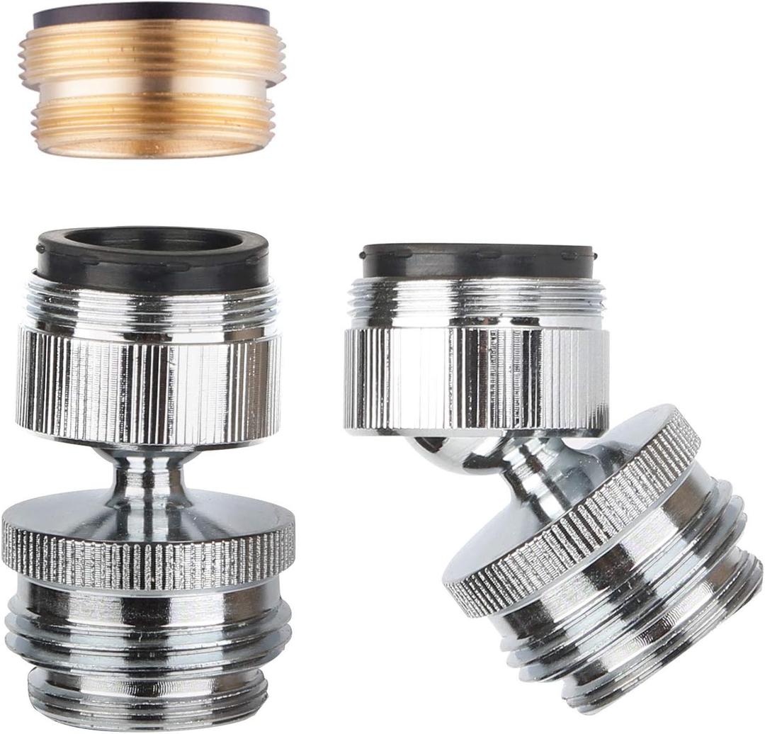 Hibbent Faucet Adapter Kit, Swivel Aerator Adapter to Connect Garden Hose - Multi-Thread Kitchen Sink Faucet to Garden Hose Adapter 3/4 Inch - Chrome Finished