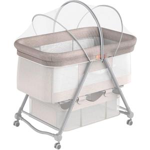 DUOMI Bassinet Cover for Cats with Two-Way Zipper,Portable Bassinet Mosquito Net Cover,Mosquito Net to Keep Pets Out(White)