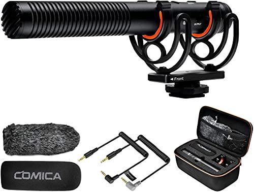 COMICA VM20 Shotgun Microphone, Professional Super Cardioid Video Mic with Shock Mount, Camera Microphone Kit for Smartphone/DSLR Camera/Camcorder, Perfect for Interview, Video Shooting, Vlog