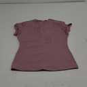 PUMIEY Women's Crew Neck Short Sleeve Tops Double Lined Slim Fit T Shirts Basic Tee Smoke Cloud Pro Collection (Small, Mauve)