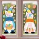 3 x Ctosree 2 Sheets Extra Large Easter Window Clings Decorations, Bunny Eggs Carrot Gnome Window Clings Stickers for Easter Decoration Birthday Party Supplies