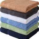 Towel and Linen Mart 100% Cotton 6 Pack Bath Towel Set, Quick Dry, Super Absorbent, Light Weight, Soft, (27 x 54 Pack of 6) Beige, White, Grey, Sky Blue, SAGE Green, Navy