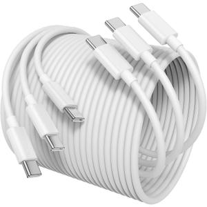USB C to USB C for Apple iPhone 15 Charger Cable[3-Pack 3ft],Fast Long USB C to USB C Fast Charging Cable Cord for iPhone 15/15 Pro/15 Plus/15 Pro Max,MacBook Air, Mac Book Pro 2020,iPad 12.9 5th (White)