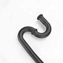 1-1/4 Inch Black Stainless Steel S-Trap Drain Pipe with Flange for Bathroom Sink, Floor Mounted