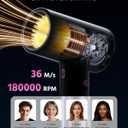 CrazyMar Hair Dryer, 180,000 RPM High Speed Blow Dryer For Fast Drying, 500 Million Negative Ionic Hair Dryer, No Heat Damage, Low Noise, Lightweight, Blow Dryer with Diffuser for All Hair,Travel,Home