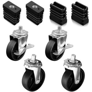 G515-0082-W1 G408-0036-W1 Grill Wheels Caster Socket Grill Replacement Parts for Charbroil Caster Wheels 463243518 463342119 Thermos 461246804 Kenmore 415.16123801 3 Wheel 4 Pieces Grill Accessories
