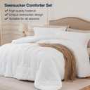 Quataly White California King Comforter Set - 3 Pieces Seersucker Lightweight Bedding Comforter Sets (1 Soft Fluffy Comforter & 2 Pillowcases) - All Seasons Cozy Modern Bed Sets for Women Men