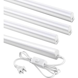 T5 LED Shop Lights 4FT, 20W 2800lm 6500K, Cabinet and Garage Light 4 Pack