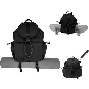EKE Gym Laptop Yoga Tennis Backpack Sport Gift Versatile for Travel Commuting Swim Skateboard Badminton Casual Waterproof Women Men (Black, 15in)